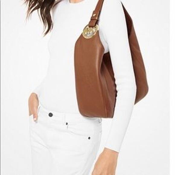 MICHAEL Michael Kors Women's Brown Fulton Large Leather Hobo Shoulder Bag NWT - Picture 6 of 12
